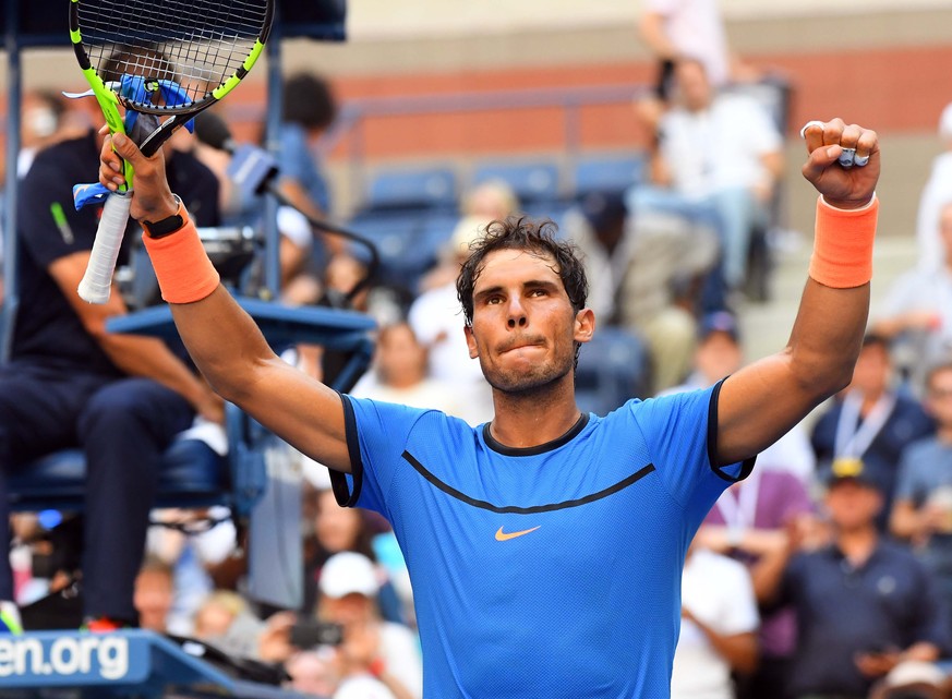 Aug 29, 2016; New York, NY, USA; Rafael Nadal of Spain after beating Denis Istomin of Uzbekistan on day one of the 2016 U.S. Open tennis tournament at USTA Billie Jean King National Tennis Center. Man ...