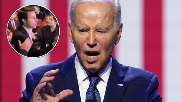 Joe Biden is interrupted by a climate activist.