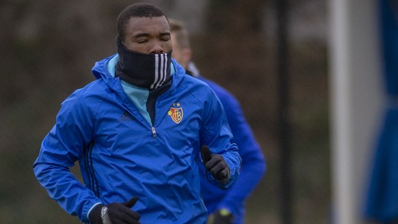 Basels Geoffroy Serey Die startet am Donnerstag, 3. Januar 2019 startet auf dem Nachwuchs-Campus Basel bei einem leichten Einstiegs-Training in die Saisonvorbereitung. (KEYSTONE/Patrick Straub)