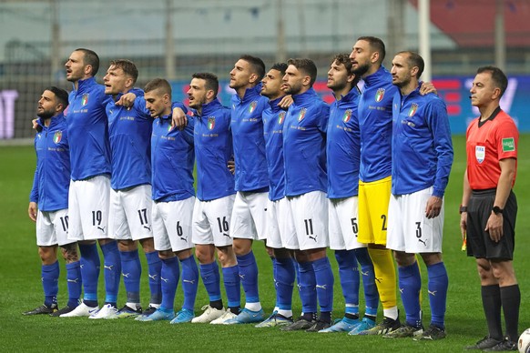 Die italiensche Nati vor dem Qualifikationsspiel gegen Nordirland Ende März 2021.