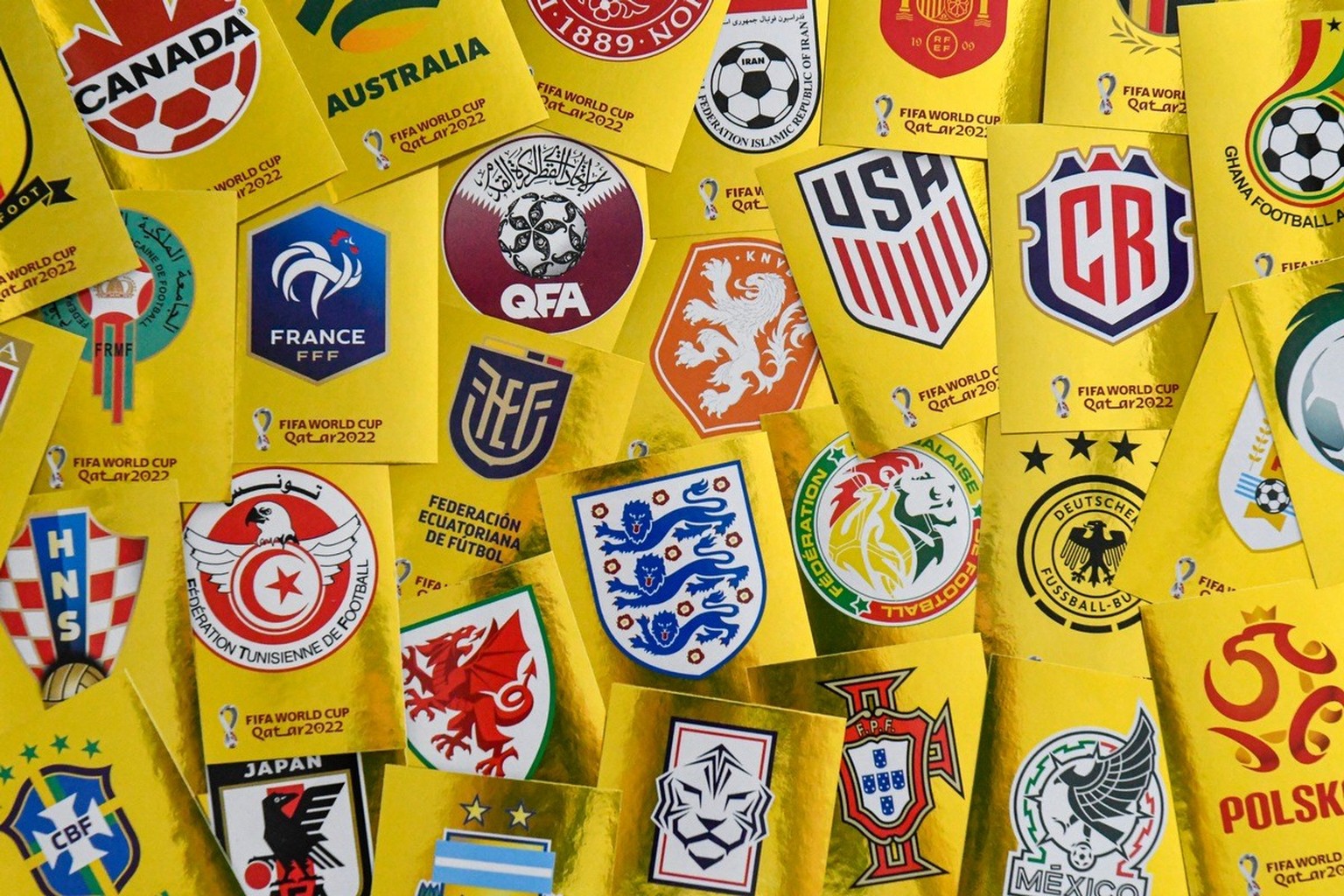 Panini FIFA World Cup 2022(TM) Oryx Edition Badges / Weiterer Text über ots und www.presseportal.ch/de/nr/100020842 / Die Verwendung dieses Bildes ist für redaktionelle Zwecke honorarfrei. Veröffentli ...