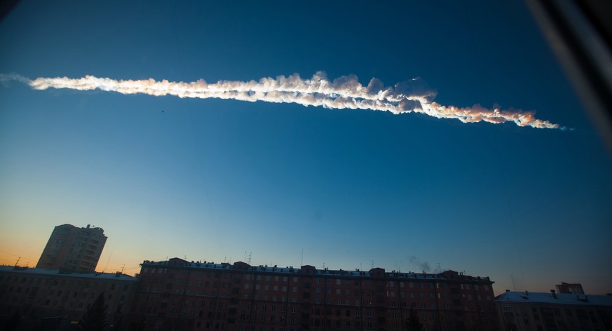 Eine der grössten dokumentierten kosmischen Attacken der jüngeren Geschichte:&nbsp;Der Meteor von Tscheljabinsk ging im Februar 2013 nieder.&nbsp;