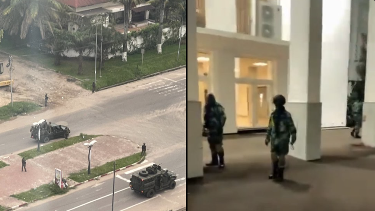 The military said the attack was on the presidential palace