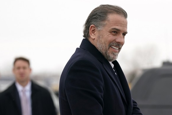 FILE - Hunter Biden, son of President Joe Biden, boards Air Force One with the president, Feb. 4, 2023, at Hancock Field Air National Guard Base in Syracuse, N.Y. Hunter Biden is expected to appear be ...