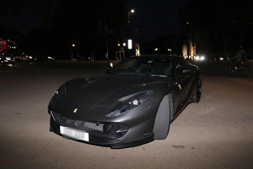EDITORS NOTE IMAGE PIXELATED AT SOURCE Undated handout photo issued by Metropolitan Police of a Ferrari 812 seized near Sloane Square in London. Officers from the Metropolitan Police seized 90 vehicle ...