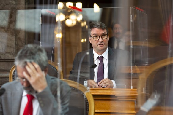 Christian Levrat, SP-FR, spricht waehrend einer Debatte im Staenderat, waehrend der Herbstsession der Eidgenoessischen Raete, am Mittwoch, 23. September 2020, im Staenderat in Bern. (KEYSTONE/Peter Kl ...