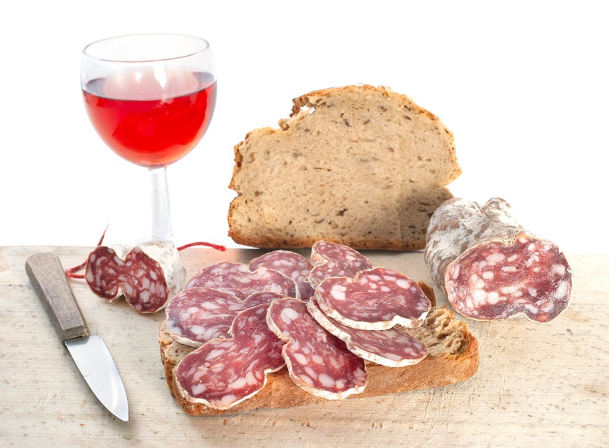 saucisson sec frankreich wurst salami trockenfleisch fleisch schweinefleisch essen food
