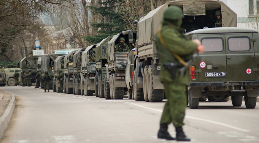 Russische Truppen in der ukrainischen Stadt&nbsp;Balaklava am 1. März 2014