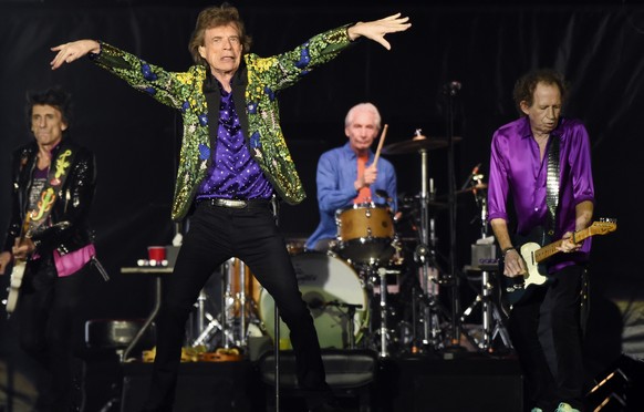 FILE - This Aug. 22, 2019 file photo shows, from left, Ron Wood, Mick Jagger, Charlie Watts and Keith Richards of the Rolling Stones performing in Pasadena, Calif. The band announced Thursday, Feb. 6, 2020, that they will kick off a 15-city leg of their No Filter tour beginning in May 2020 in San Diego. (Photo by Chris Pizzello/Invision/AP, File)
Ron Wood,Mick Jagger,Charlie Watts,Keith Richards