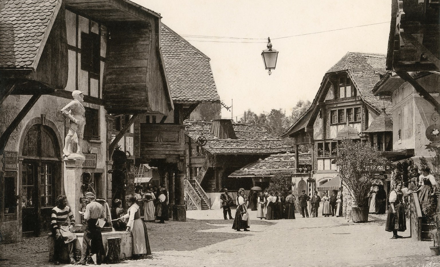 Das« Village Suisse» an der Landesaustellung in Genf, 1896.