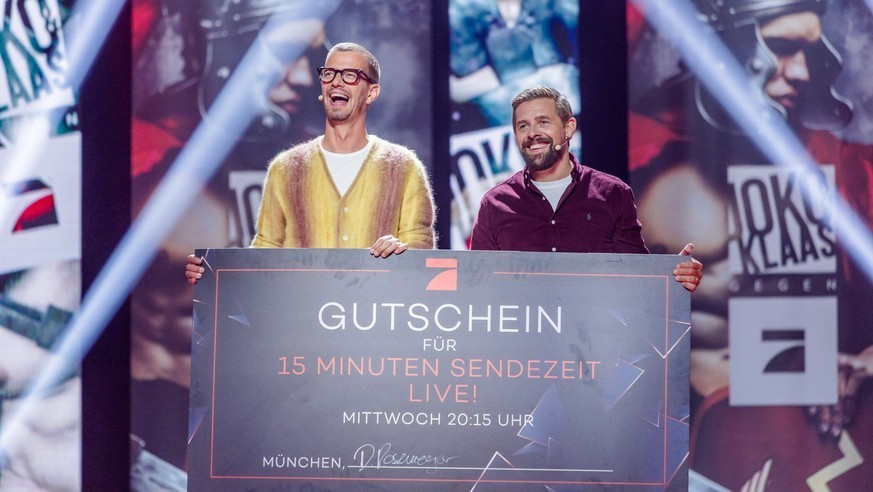 Joko und Klaas haben sich gegen ProSieben wieder einmal Sendezeit erspielt, die sie nun nutzen wollen.bild: prosieben/nadine rupp