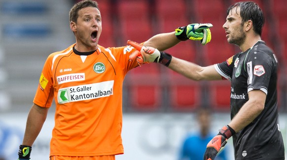 Das St.Galler Goalie-Duo: Herzog und Lopar.