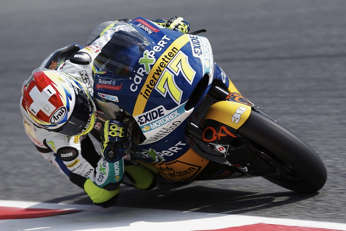 Dominique Aegerter verliert beim Moto-2-GP von Assen einige Plätze und landet am Schluss auf Rang 9.&nbsp;
