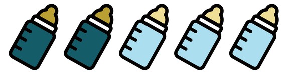 Babyflaschen Icons Vaterschaftsurlaub