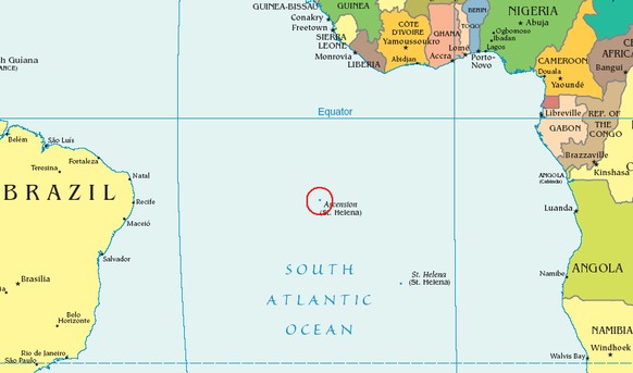 Ein winziger Punkt im Atlantik, auf halbem Weg zwischen Brasilien und Afrika.<br data-editable="remove">