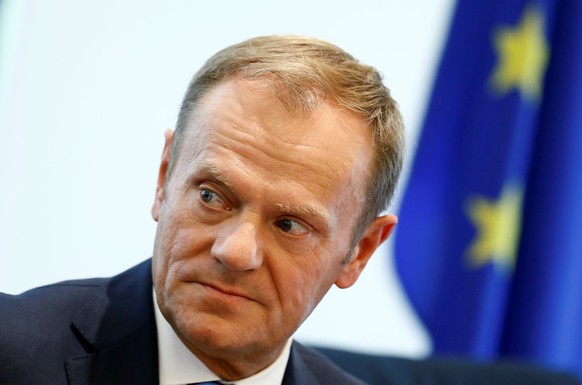 European Council President Donald Tusk attends a news conference at the Delegation of the European Union to China in Beijing, July 13, 2016.  REUTERS/Thomas Peter