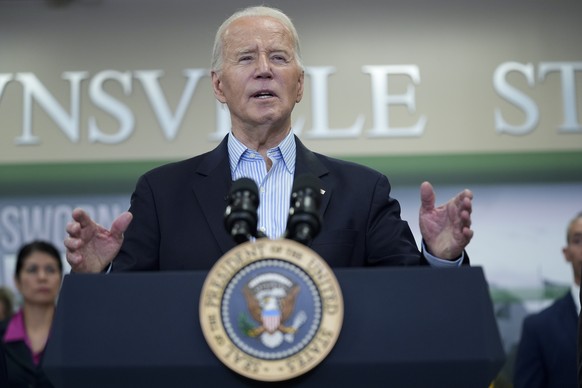 President Joe Biden delivers remarks during a visit to the southern border, Thursday, Feb. 29, 2024, in Brownsville, Texas. (AP Photo/Evan Vucci)
Joe Biden