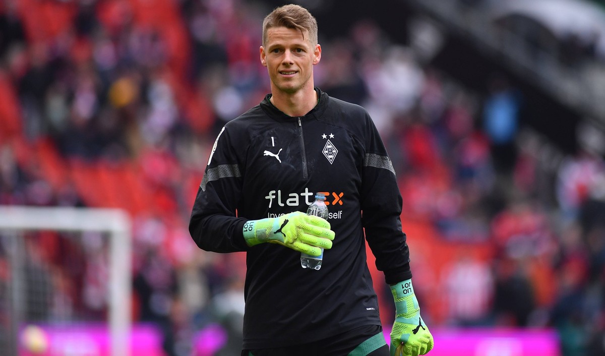 COLOGNE, GERMANY - 02.04.23: Jonas Omlin, The football match of Bundesliga 1. FC Koeln vs Borussia Moenchengladbach. at Rhein Energie Stadion PUBLICATIONxNOTxINxRUS Copyright: xVITALIIxKLIUIEVx