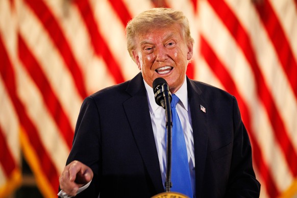 epa13208157 US President Donald Trump speaks during an End of Summer BBQ event with Republican lawmakers in the Rose Garden of the White House in Washington, DC, USA, 02 September 2026. EPA/Samuel Cor ...