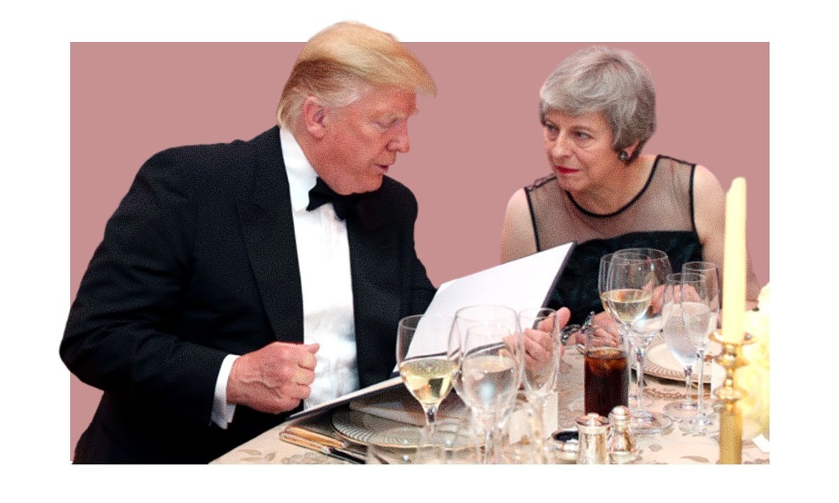 L'ex-première ministre britannique Theresa May, elle, n'a pas eu besoin de payer 100 000 dollars pour partager verres de champagne et de Coca-Cola avec Donald Trump.