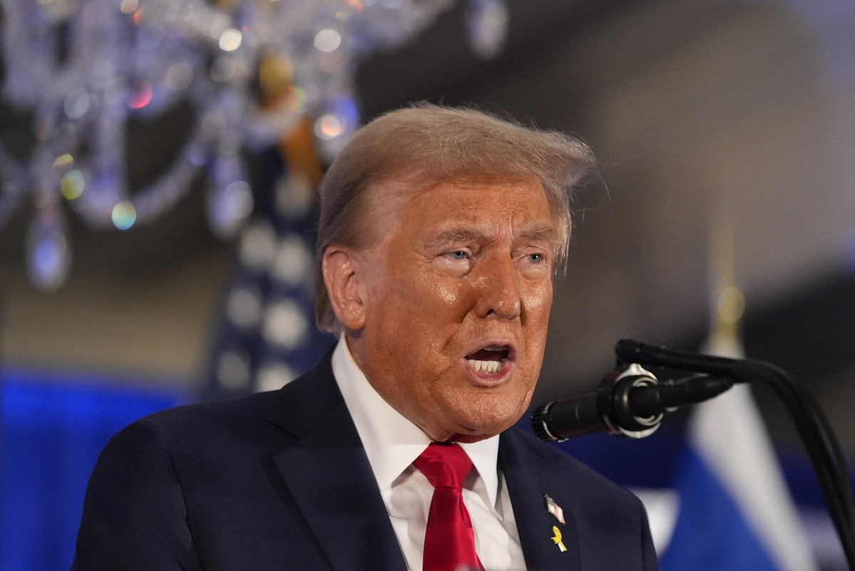 Republican presidential nominee former President Donald Trump speaks at an event marking one year since the Oct. 7 Hamas attack on Israel, Monday, Oct. 7, 2024, in Miami. (AP Photo/Alex Brandon)
Donal ...