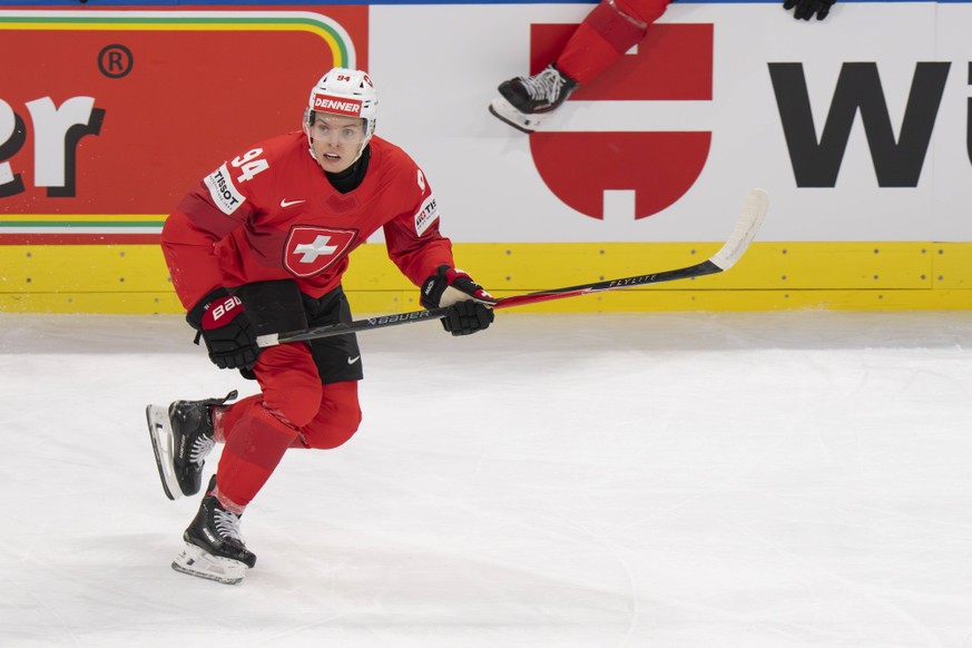 ZURICH, SWITZERLAND - MAY 30: Attilio Biasca of Switzerland in action during the 2026 IIHF Ice hockey, Eishockey World Championship, WM, Weltmeisterschaft Switzerland game between Switzerland and Norw ...