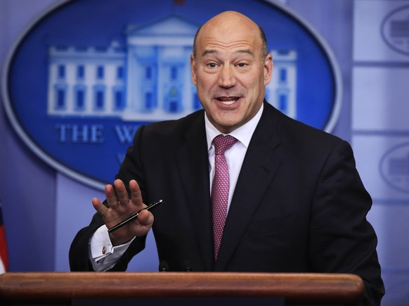 FILE - In this Jan. 23, 2018, file photo, White House chief economic adviser Gary Cohn, speaks to reporters during the daily press briefing in the Brady press briefing room at the White House, in Wash ...