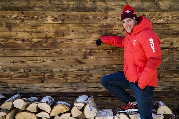 Jovian Hediger of Switzerland poses during a media conference of the Swiss Cross Country ski team in the House of Switzerland at the XXIII Winter Olympics 2018 in Pyeongchang, South Korea, on Monday,  ...
