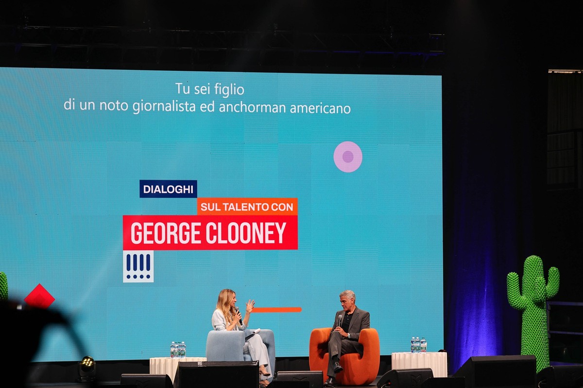 George Clooney will be a guest at â€œDialogues on Talentâ€ in Cuneo. during the News Incontro con George Clooney in "Dialoghi sul Talento" on April 08, 2026 at the PALAZZETTO DELLO SPORT in ...