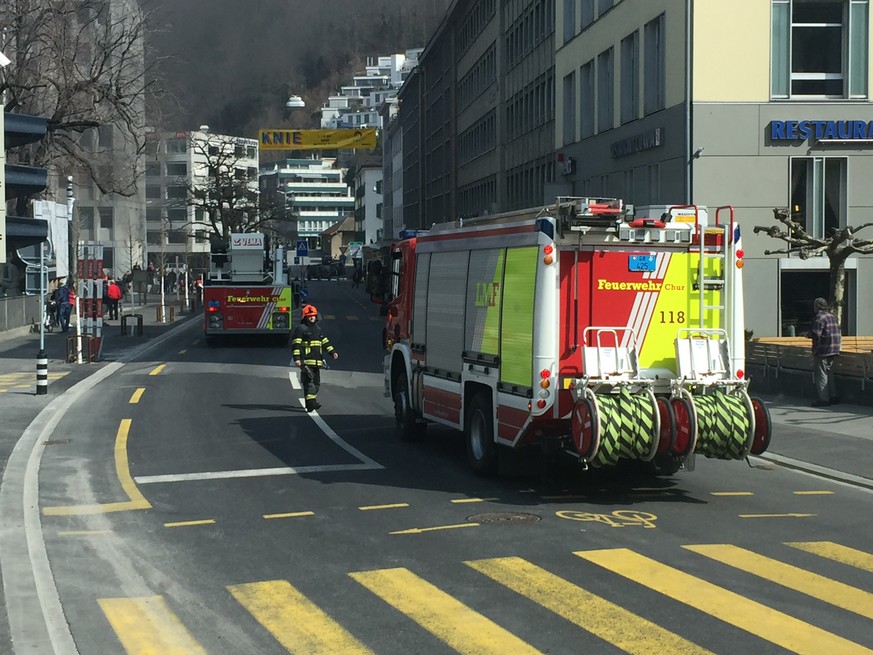 Feuerwehreinsatz in der Churer Innenstadt.