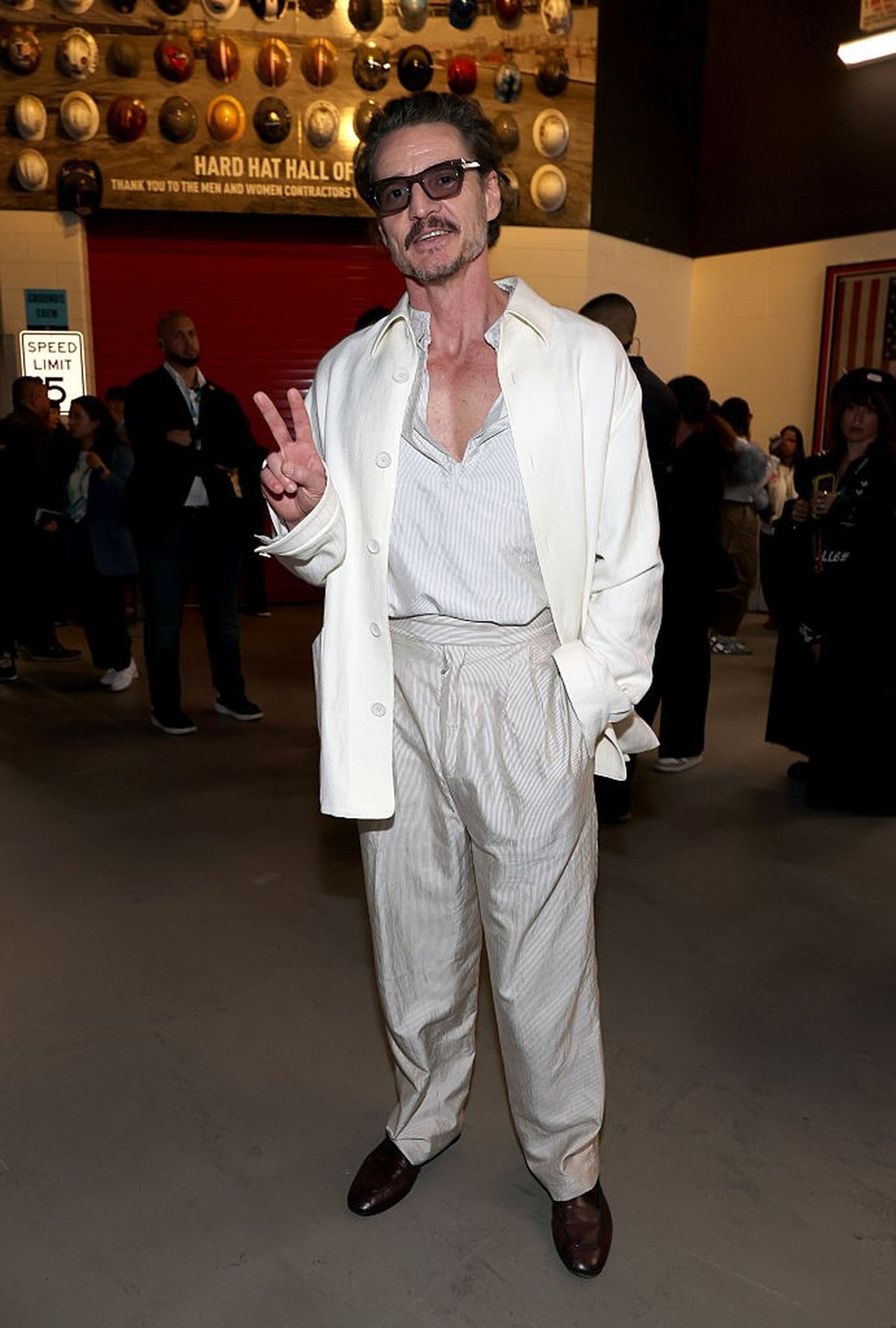 SANTA CLARA, CALIFORNIA - FEBRUARY 08: Pedro Pascal attends the Super Bowl LX Pregame at Levi's Stadium on February 08, 2026 in Santa Clara, California. (Photo by Kevin Mazur/Getty Images for Roc ...