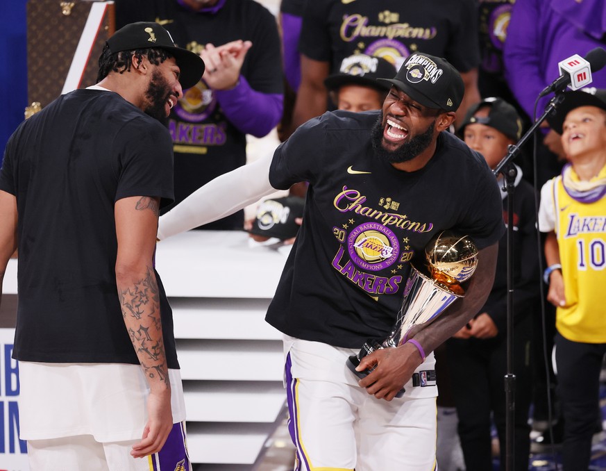 Letzte Saison konnten LeBron James (r.) und Anthony Davis den Meistertitel feiern.
