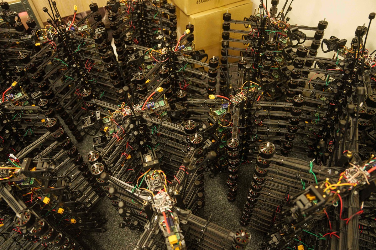 FILE - FPV drones are seen in a storage of the workshop of "General Cherry" company in Ukraine, on Dec. 4, 2025. (AP Photo/Evgeniy Maloletka, File)
Russia Ukraine War Interceptors