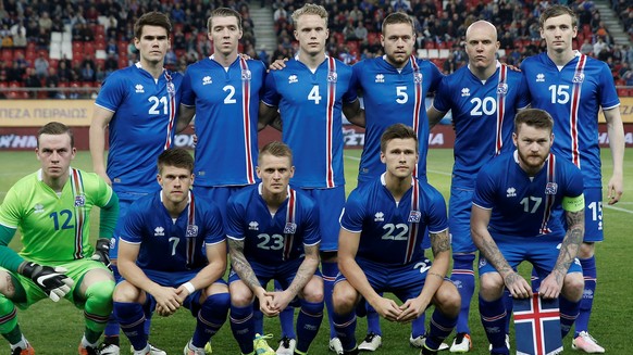 Mit dieser Elf bestritt Island im März ein Teststpiel in und gegen Griechenland.
