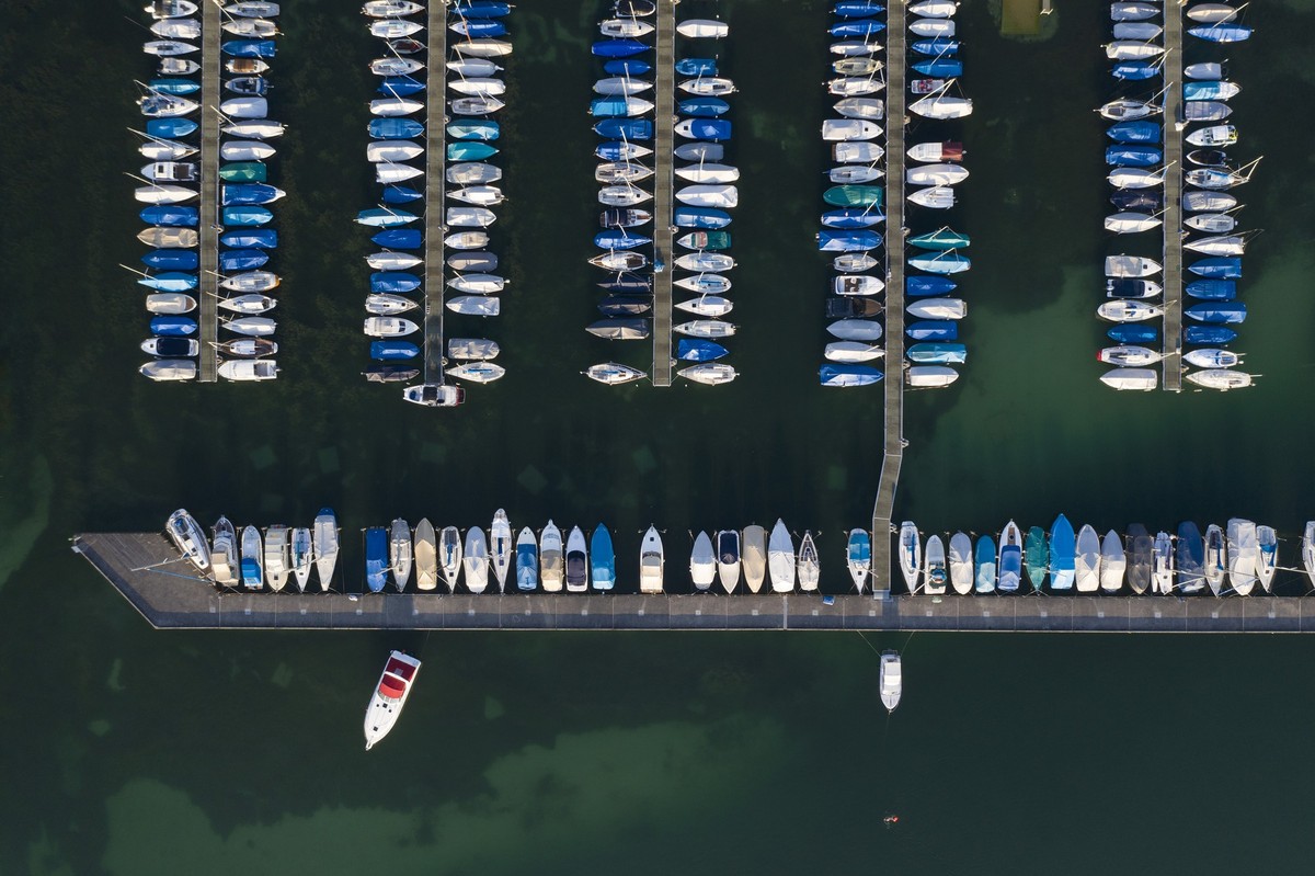 Boats on Lake Zurich at Wollishofen harbour in Wollishofen, Switzerland, in the morning of July 23, 2019. (KEYSTONE/Christian Beutler)

Boote auf dem Zuerichsee am Hafen Wollishofen am Morgen des 23.  ...