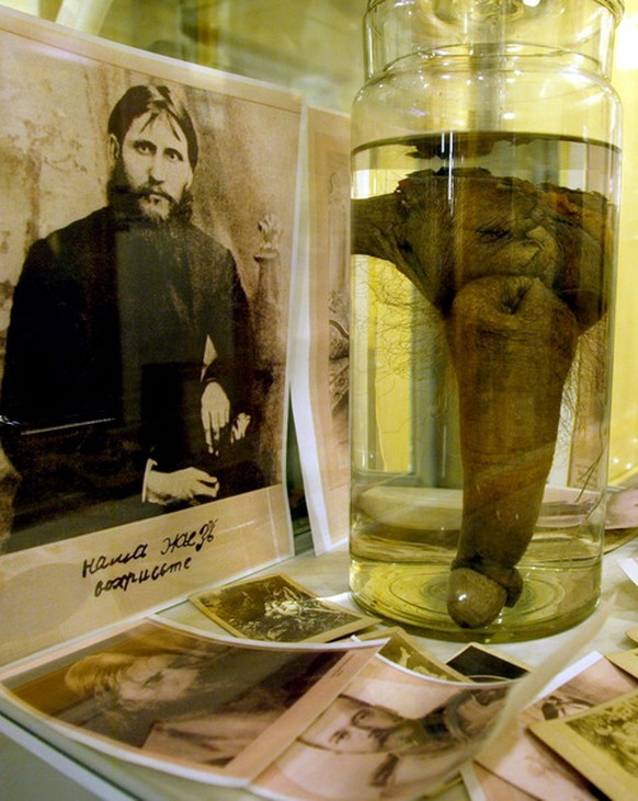 Picture shows a 28 cm (11 inch) human penis preserved in jar at an erotic exposition at a clinic in St.Petersburg, April 28, 2004. A Russian doctor Igor Knyazhin, the organizer of the display, insists ...