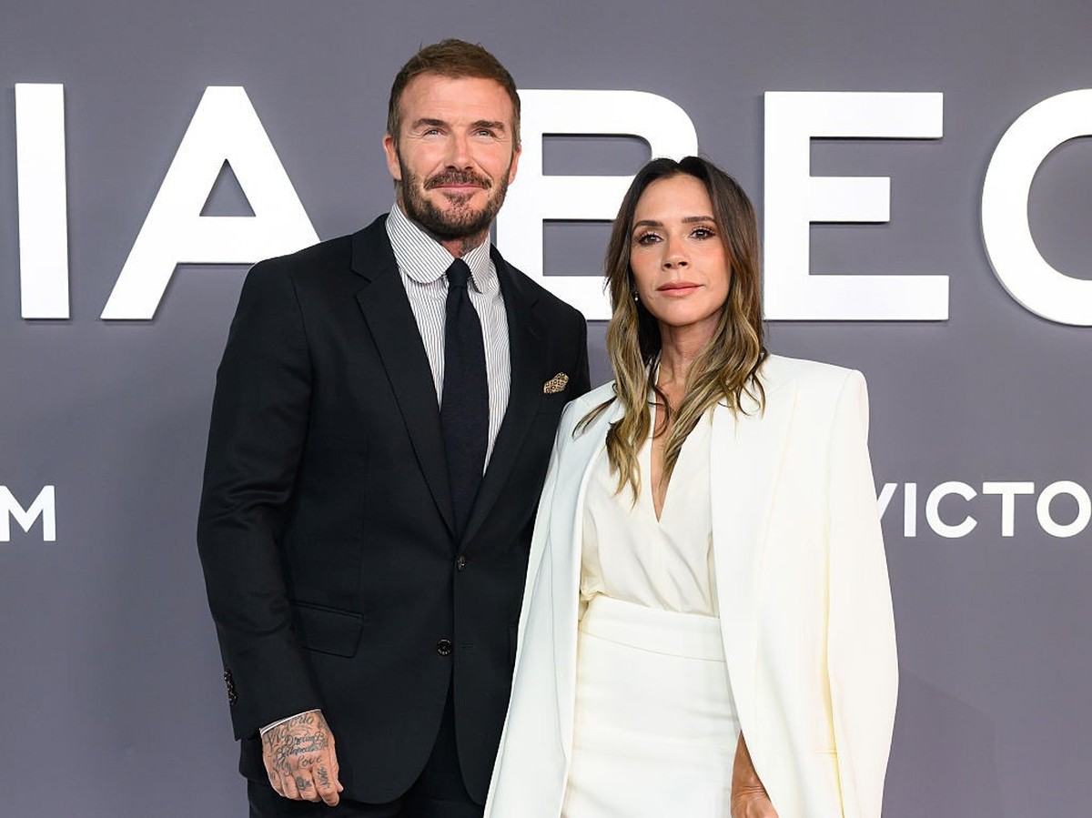 LONDON, ENGLAND - OCTOBER 08: David Beckham and Victoria Beckham attend the "Victoria Beckham" World Premiere at the Curzon Mayfair on October 08, 2025 in London, England. (Photo by Karwai T ...