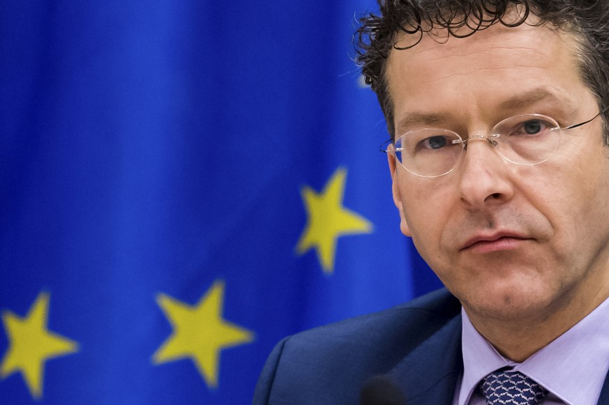 FILE - In this Feb. 24, 2015 file photo Dutch Finance Minister Jeroen Dijsselbloem attends a meeting of the Committee on Economic and Monetary Affairs at the European Parliament in Brussels. The Dutch ...