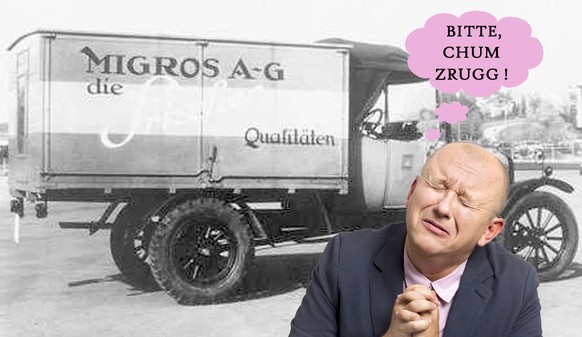 Inspiriert vom User «pun» und seinem fahrenden Beck. Die letzten zwei Migros-Wagen fuhren am 30. November 2012 im Wallis ihre finale Runde. 