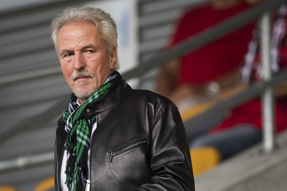 St. Gallens Praesident Doelf Frueh, aufgenommen im Fussball Super League Spiel zwischen dem FC Vaduz und dem FC St. Gallen, am Sonntag, 21. August 2016, im Rheinpark Stadion in Vaduz. (KEYSTONE/Gian E ...