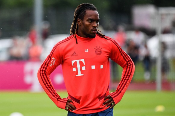 epa07765586 Bayern's Renato Sanches looks on during the FC Bayern Munich training camp in Rottach-Egern, Germany, 10 August 2019. The german first dvision soccer is preparing for the 2019/2020 season  ...
