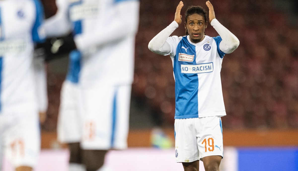 Grasshopper Euclides Cabral reagiert im Fussball Meisterschaftsspiel der Challenge League zwischen dem Grasshopper Club Zuerich und dem SC Kriens im Letzigrund, am Freitag, 14. Februar 2020 in Zuerich ...