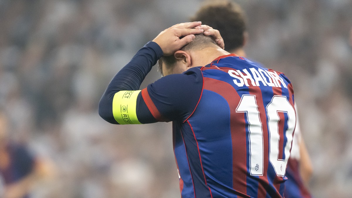 Basel's Xherdan Shaqiri during the UEFA Champions League play-off second leg match between Denmark's F.C. Copenhagen and Switzerland's FC Basel 1893 at the Parken stadium in Copenhagen, ...