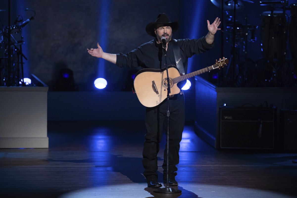 FILE - In this March 4, 2020, file photo, Garth Brooks performs on stage during the 2020 Gershwin Prize Honoree's Tribute Concert at the DAR Constitution Hall in Washington. (Photo by Brent N. Cl ...
