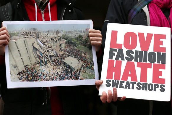 Nach dem Einsturz der Textilfabrik in Bangladesch wurde vor Primark-Fillialen in London protestiert.&nbsp;