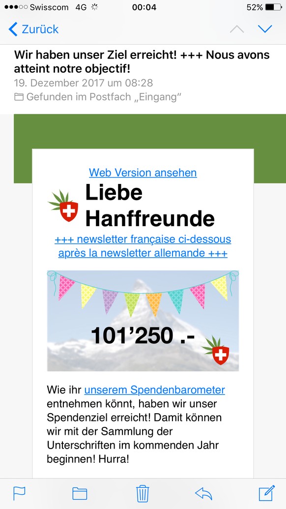 2017 war ein gutes Jahr für Kiffer: Der grosse Cannabis-Rückblick
Die Legalize-It Initiative wird doch lanciert, das Sammelziel für die günstigste Variante würde im Dezember erreicht. Das sollte schaf ...