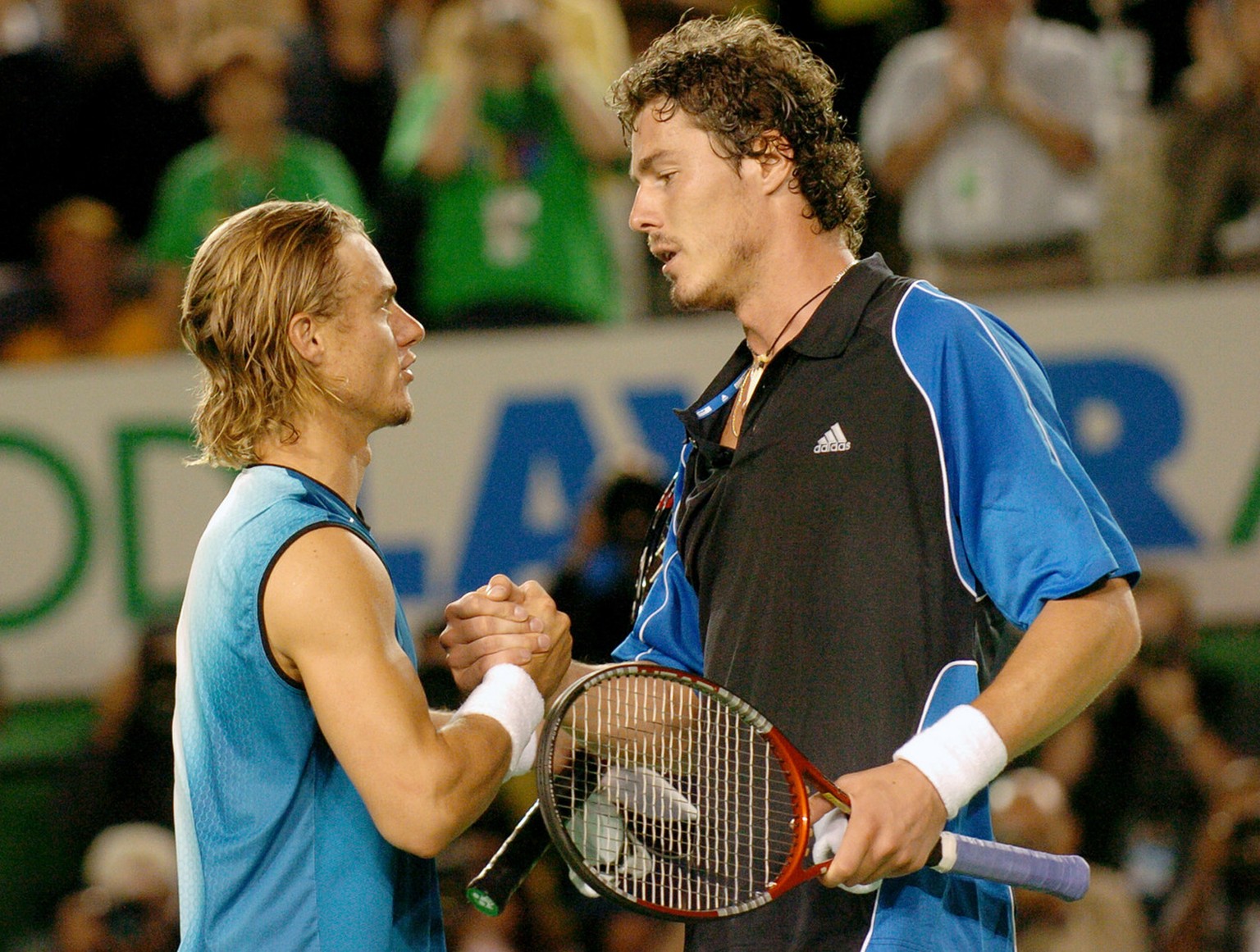 Marat Safin besiegt Lleyton Hewitt bei den Australian Open 2005 in vier Sätzen. Das letzte Mal, als nicht Federer, Nadal oder Djokovic in einem Grand-Slam-Final beteiligt war.