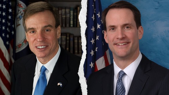 Senator Mark Warner und Abgeordneter Jim Himes, USA.