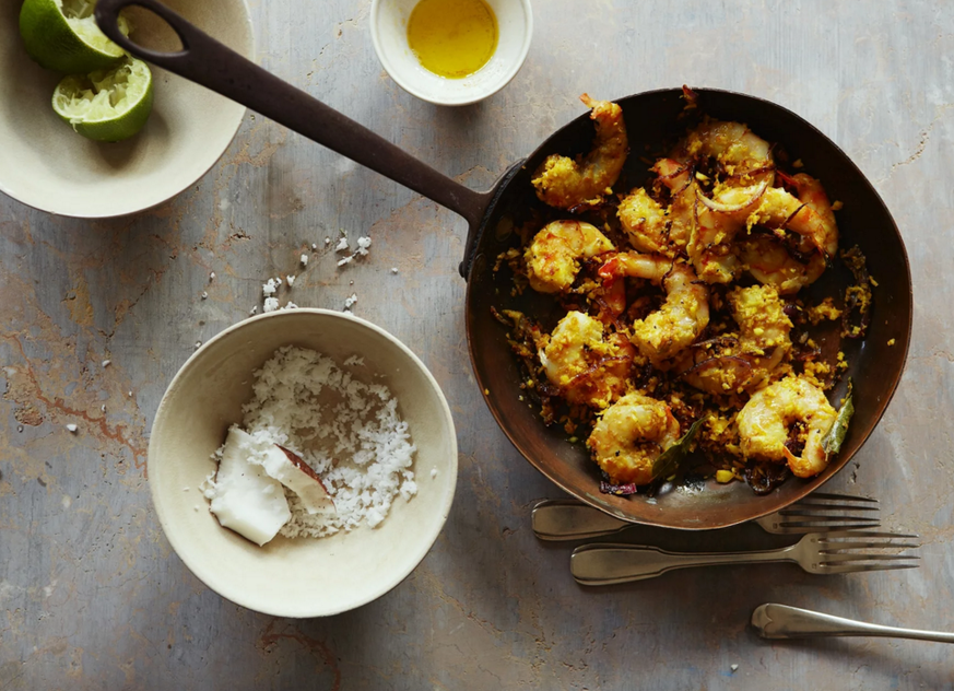 kerala coconut prawns shrimps krevetten garnelen curry indien essen food meerestiere fisch http://meerasodha.com/keralan-coconut-prawns/