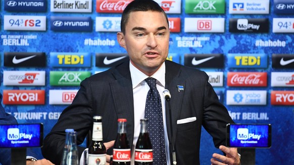 Fussball, Herren, Saison 2019/2020, 1. Bundesliga, Hertha BSC, Presssekonferenz, Investor Lars Windhorst Hertha BSC, 13.02. 2020, *** Football, men, season 2019 2020, 1 Bundesliga, Hertha BSC, press c ...